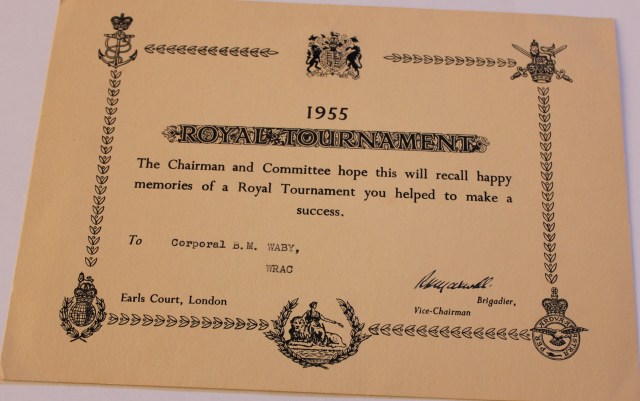 Royal Tournament Certificate